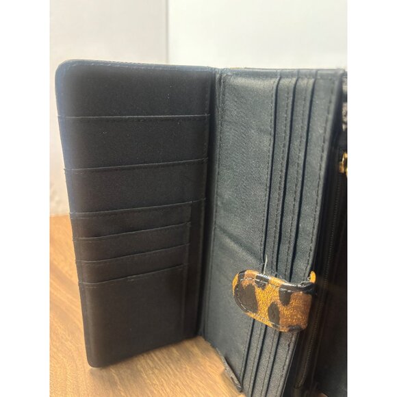 Leopard Print Safe Keeper Wallet Trifold Clutch Style Card Slots & ID Holder - Picture 8 of 14